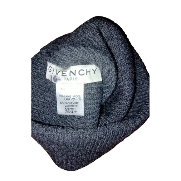 Givenchy Gray Wool Cashmere Gray Beanie Hat Has Defect See Photos - Picture 8 of 8